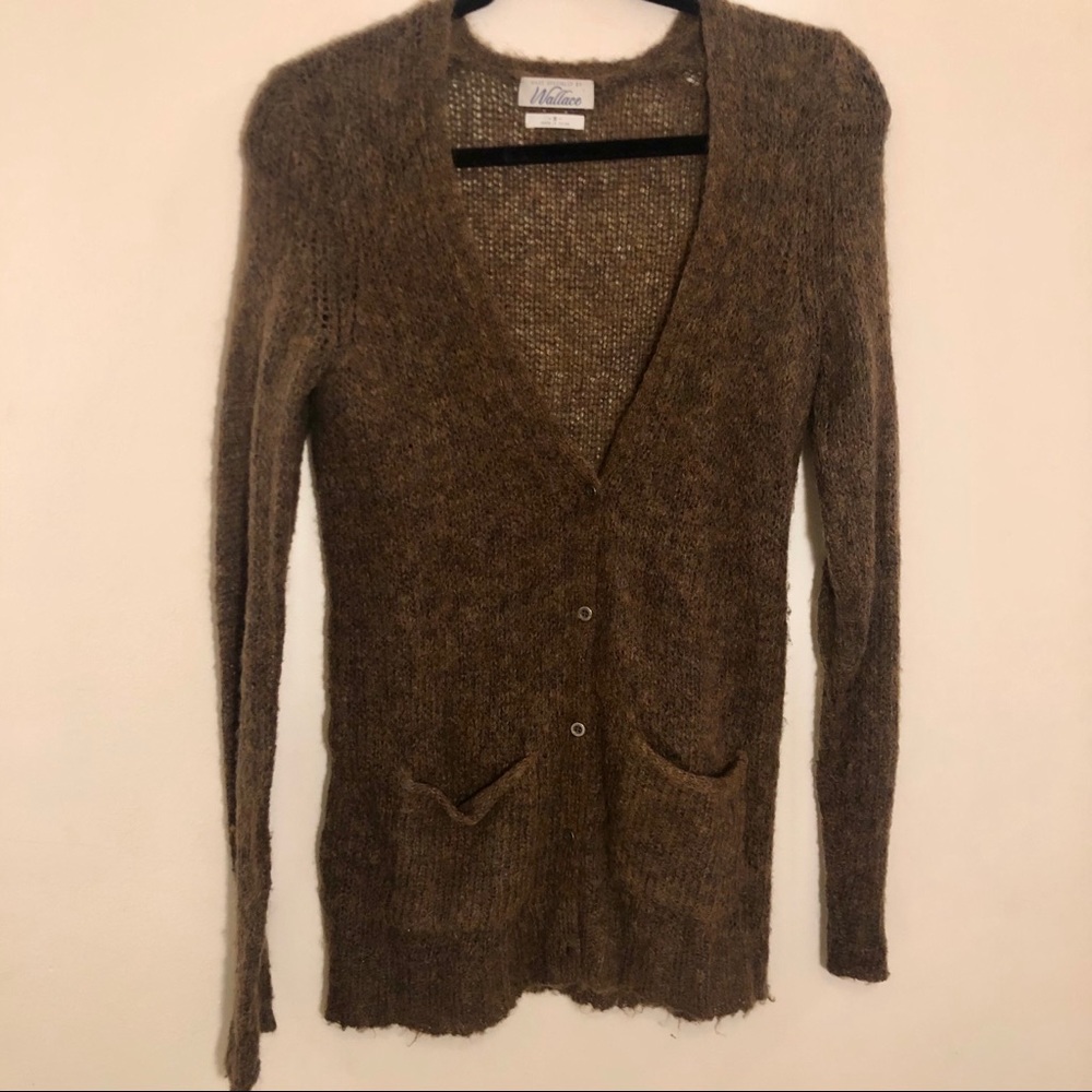 Madewell Wallace Long Cardigan Sweater in Brown